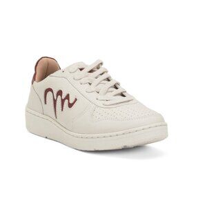 SANDRO MOSCOLONI White/red Handmade In Brazil Leather Minza Sneakers